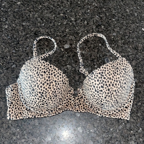 Shade & Shore Tan And Black Leopard Print Underwire Bikini Top - Picture 3 of 4